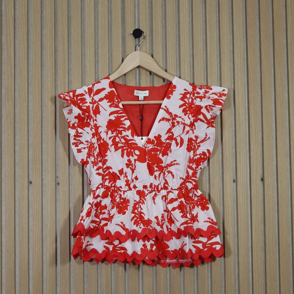 Adelyn Rae Sena Ruffled Peplum Top - Picture 2 of 7